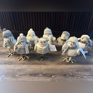 8 winter Featherly Friends Birds (gray and tan) - Wondershop